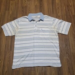 Vintage 90s Arnold Palmer Striped Polo Sweatshirt Men’s L Blue Golf Pullover E59